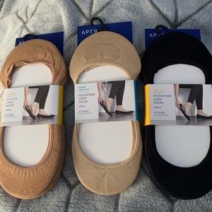 3 sets aka 9 pairs of footie/shoe liner socks, NWT. Size 9-11